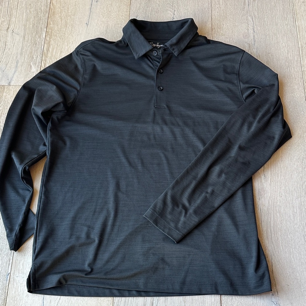 Walter Hagen Charcoal Long Sleeve Polo Shirt